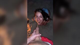 Brunette Babe Enjoys Multiple Golden Showers By The Beach Bonfire Xxx Porn Video