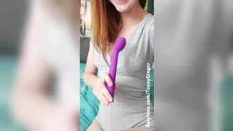 G Spot Vibrator Being Used For Pleasure By A Really Horny Brunette Masturbator