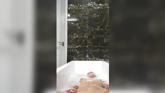 Freaky Girl With Sexy Tattoos Enjoying Repeated Orgasms In The Bathroom