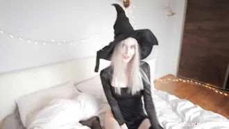 Witch With A Pale Body And Pretty Eyes Is Getting Screwed And Creampied