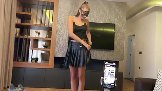 Putting On A Mask And A Sexy Dress On Before Feasting On Her Sugar Daddy's Dick