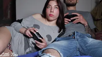 Astonishing Girl Little Tina Enjoys Playing Fifa As She Gets Throated And More