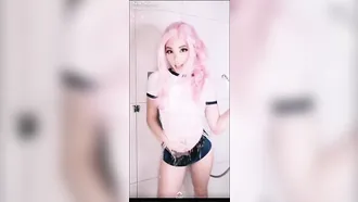 Nice Snapchat Babe Belle Delphine Wears Sexy Black Panties And Plays In Shower