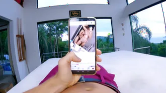 She Catches Him Masturbating To Her Instagram Pictures And Fucks Him In Pov