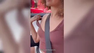 Watch Beatrice Segreti Flaunt Her Small Tits And Flashing Skills In Public Truck Driver's Cab