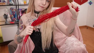 Watch Karneli Bandi's Tattooed Ass Get Brutally Spanked By A Flogger Until She Screams In Pleasure