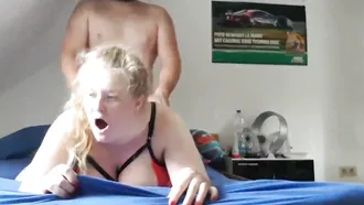 Rough Pussy Fucking From Behind With Cum In Mouth For A Blonde Wife