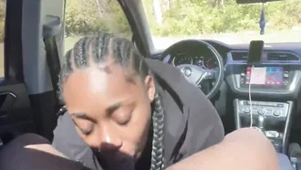 Girl Swallows Her Friend's Dick In The Back Seat Of The Car