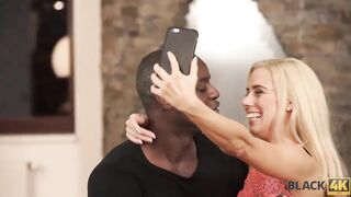 Black4K. Interracial Couple Becomes Excited During Taking Selfies And Has Sex