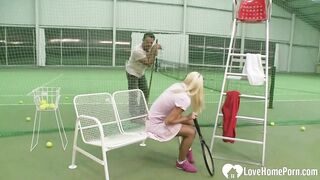 Anal Banging A Pretty Blonde On The Court