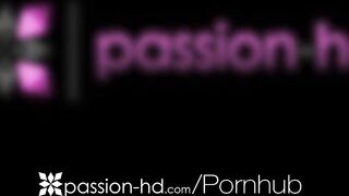 Passion-Hd Lean Blonde Spreads Pussy For Rough Penetration