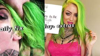 Tattooed Slut With Green Hair Gets Her Sweet Ass Slammed