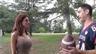 Teen Girl And Football Player Gets To It