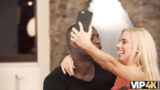 Vip4K. Athletic Black Guy And His Blond Gf Have Hot Sex In Living Room