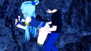 Aqua Konasuba Blowjob And Doggy In Cave (3D Hentai)