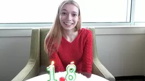 Just Turned 18 Blonde Slender Teen Making Her First Porn