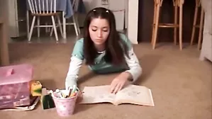 Teen Pokes Crayon Inside Her Tight Little Cunt