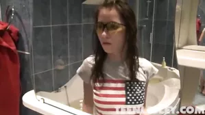 Teen Lesley Takes A Hot Shower To Make Her More Horny