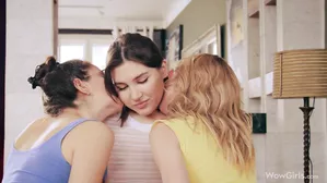 Wowgirls Super Hot Lesbian Threesome Video Starring Alissa Foxy, Ellie Luna And Kelly Collins