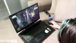 Hot Gamer Warcraft Girl With Bubble Ass Fucked So Hard And Rough On Sofa By Muscle Beast