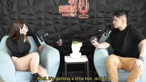 Podcast Gets Out Of Control, Blowjob, Deep Throat And A Lot Of Cum Live - Sara Blonde And Crispasquel