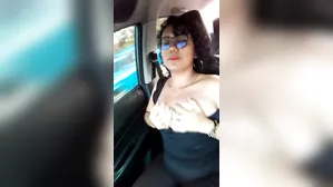 Naughty Costeña Changes Clothes In The Car