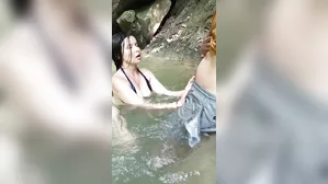 I'm In The River With My Stepbrother, He Convinces Me To Give Him A Wonderful Blowjob