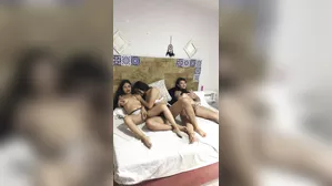 Three Cute Girls Masturbate And Fuck In The Hotel Room