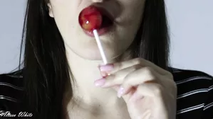 Teasing With A Lollipop. Perfect Blowjob