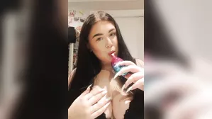 Hot College Girl Sucking Hairbrush Sexily