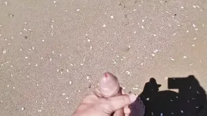 Dickflash On A Public Beach, A Strange Woman Masturbates On The Sand