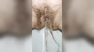 Super Hairy Pussy Pissing Hissy With Slightly Anal Farting