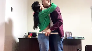 University Student In The Director's Office Says It Ends Outside, My Boyfriend Checks My Pussy