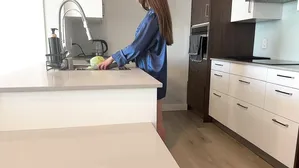 Cute Roommate Girl 18 Y. O. Enjoying Fucking In The Kitchen