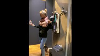 Secretly Fingered My Pussy To Orgasm In The Dressing Room