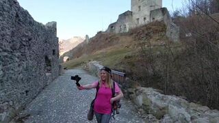 Publicly Fucked By Visitors During A Tour Of The Castle Ruins