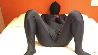 Slut Transformed Into A Zentai Cat Living Her Fetish Orgasm