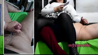 Bbw Mistress Uses Slave As Human Furniture While Watching Tv And She Makes Him Cum At The End