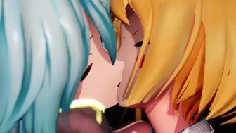 Rin X Miku Passionate Lesbian/Yuri Time On The Bed - 3D/Mmd