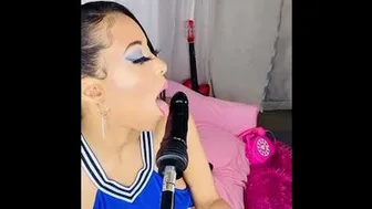 Sloppiest Blowjob Ever?Cheer Slut Gags On Dildo