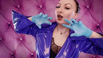 Asmr Video - Hot Sounding With Arya Grander - Blue Nitrile Gloves Fetish Close Up Video