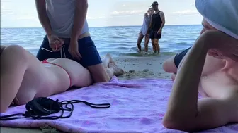 Stranger Puts Cream On Me And Gives A Quick Fuck On Public Beach