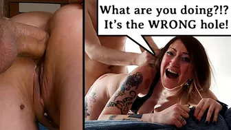 Wrong Hole, Crying Bitch Screaming Rough Anal Destruction