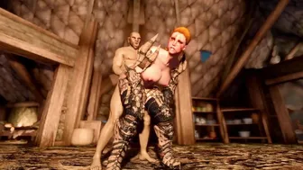 Juicy Armored Amazon Doesn't Mind Riding Muscular Orc's Big Dick 3D Porn Game