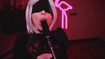 Cosplay Blowjob Sloppy Suck Bbc With 2B