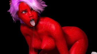 Ahegao Demon Girl Fucks Dildo Until She Screams With Pleasure