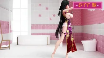 Honkai Impact Mei Raiden Hentai Dance Mmd Undress 3D Big Boobs Chinese Dress Soft Black Hair Color E