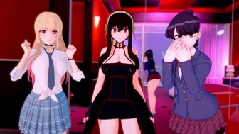 Best Anime Girls 2022 Fuckfest (Yor Forger X Komi X Marin) (3D Hentai)