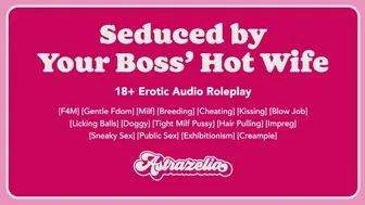 [Erotic Audio] Seduced By Your Boss' Hot Wife [Gentle Fdom] [Milf] [Breeding] [Cheating]