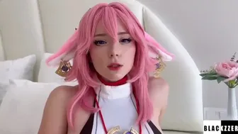 Yae Miko From The Genshin Impact Deepthroat, Facesitting And Rough Fucks With Me